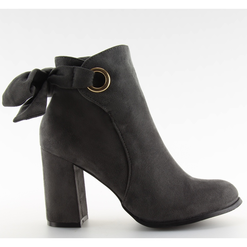 Botki na obcasie szare YBS1612 grey