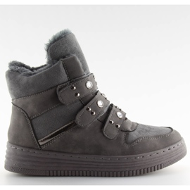 Ocieplane trampki za kostkę szare grey
