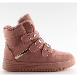 Ocieplane trampki za kostkę różowe pink