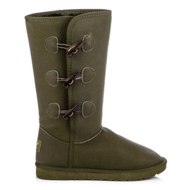 Torna Wysokie śniegowce z futerkiem zielone