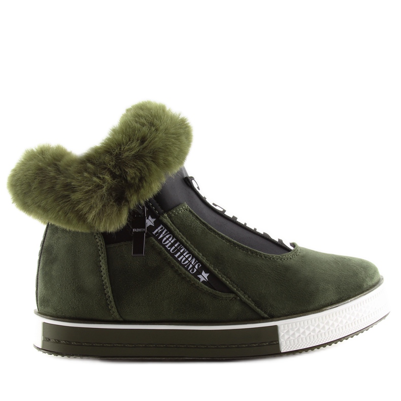 Ocieplane Buty Sportowe Zielone Nb128P Army