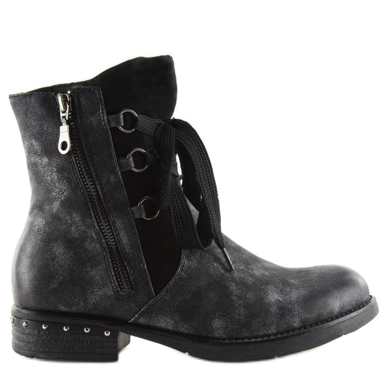 Botki workery czarne s113 black szare