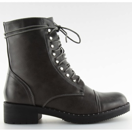 Botki glany z ćwiekami szare B0-193 Grey