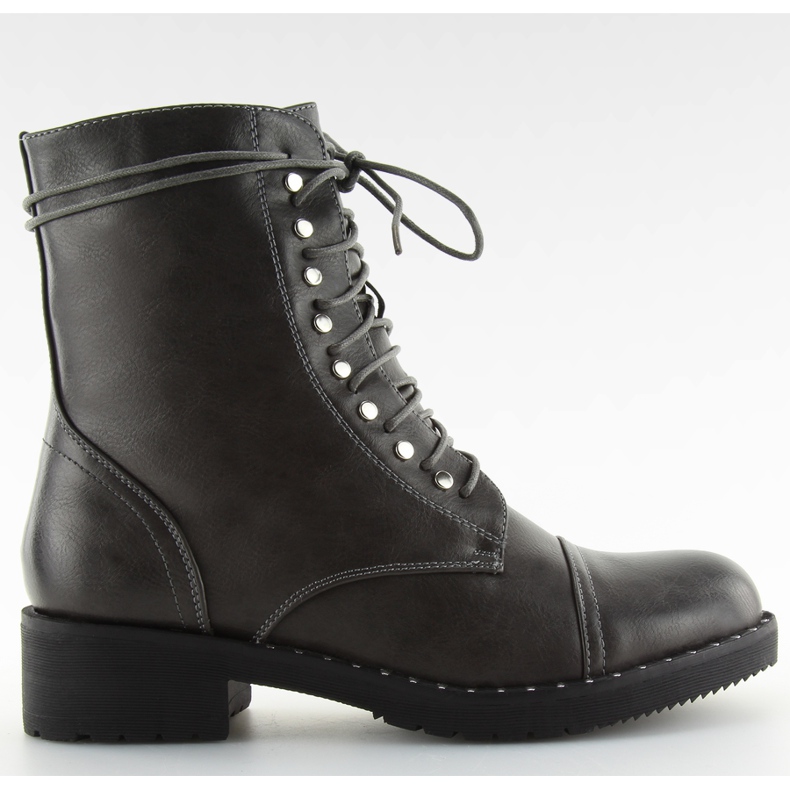 Botki glany z ćwiekami szare B0-193 Grey