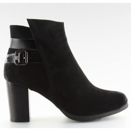 Botki na stabilnym obcasie czarne black