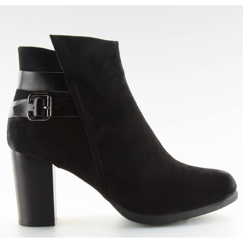 Botki na stabilnym obcasie czarne black