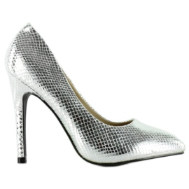 Srebrne szpilki z łuską K415-5 Srebrne szare