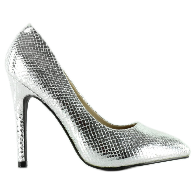 Srebrne szpilki z łuską K415-5 Srebrne szare