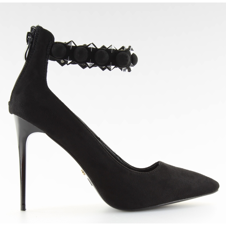 Czółenka na szpilce czarne LE033P Black