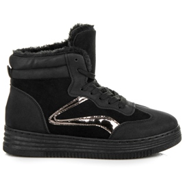 Obuwie sportowe z futerkiem czarne