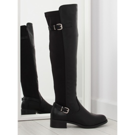 Oficerki z elastyczna cholewką czarne black