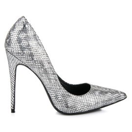 Vices Szpilki Snake Print szare