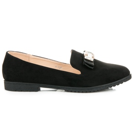 Miss Laura Półbuty z kokardką czarne