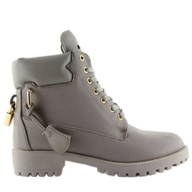 Timberki z kłódką szare 1302 L.GREY