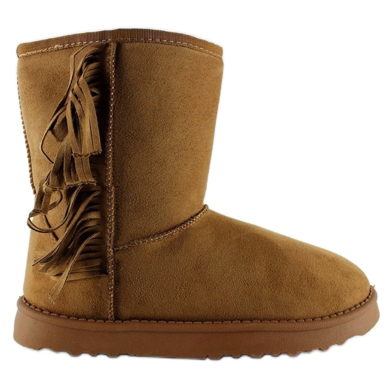 Emusy z frędzlami F382 Camel brązowe