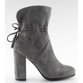 Botki na szerokim obcasie szare 1318 grey