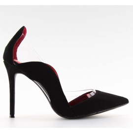 Szpilki z transparentnymi wstawkami czarne