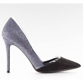 Szpilki brokatowe srebrny 5127 blue czarne szare