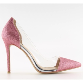 Szpilki brokatowe różowe 5133 pink