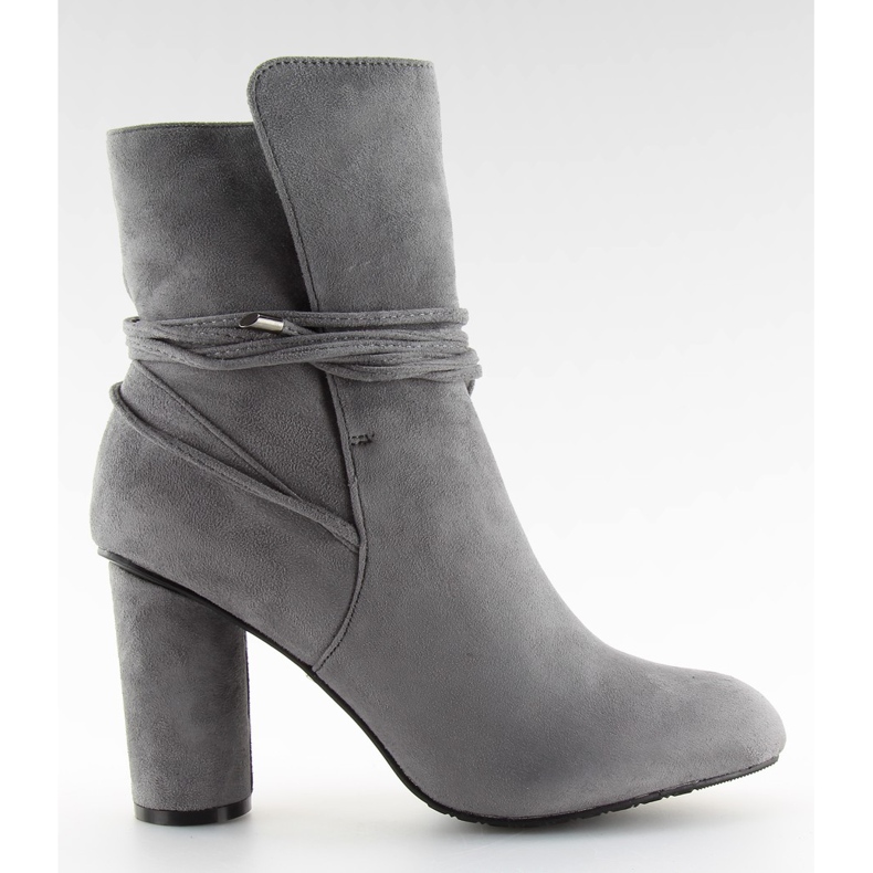 Botki na obcasie szare 2119 grey