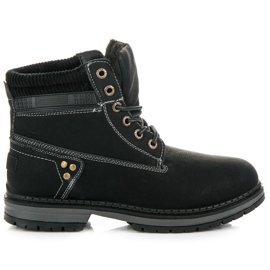 Sznurowane trapery czarne