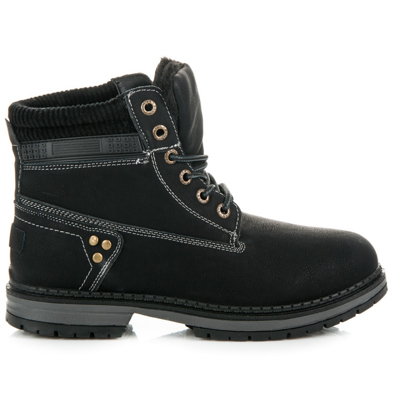 Sznurowane trapery czarne