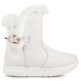 Zamszowe botki śniegowce białe