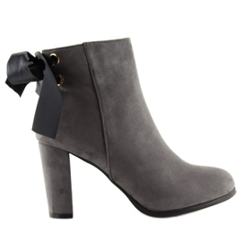 Botki Na Słupku Szare A852 Grey