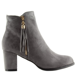 Botki na obcasie szare SO-20 grey