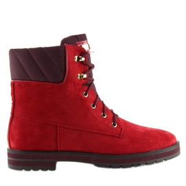 Botki sznurowane timberki czerwone 1539 Red