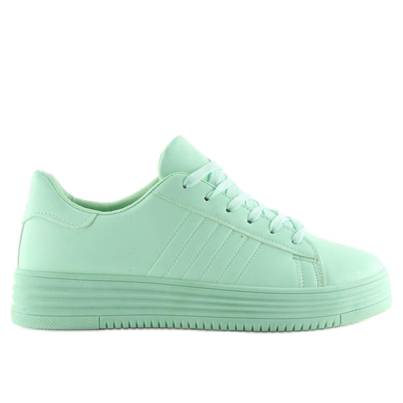 Trampki na wysokiej podeszwie miętowe green zielone