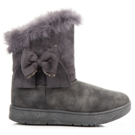 Śniegowce Z Kokardką szare