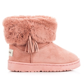 Bella Paris Mukluki Z Frędzlami różowe