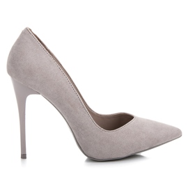 Vinceza Szare Zamszowe Szpilki