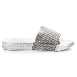 Queen Vivi Klapki Z Kryształkami szare