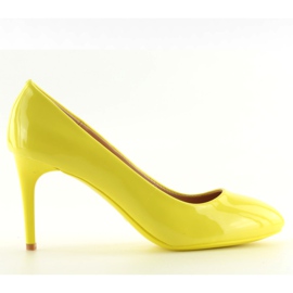Czółenka damskie lakierowane żółte yellow