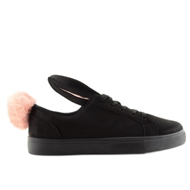 Trampki Z Uszkami Czarne 6179 Black