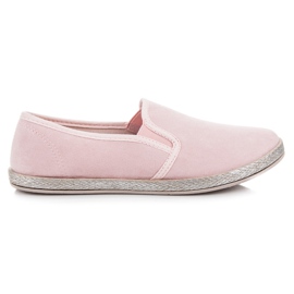 Mckeylor Zamszowe espadryle slip on różowe