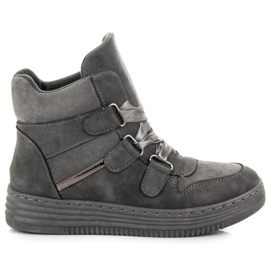 Sport Wysokie trampki ze wstążką szare