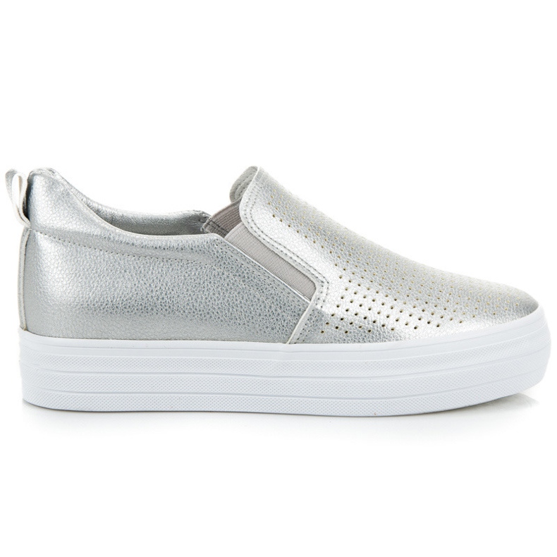 Slipony Na Platformie szare