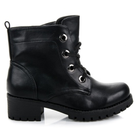 Bestelle Sznurowane Botki Workery czarne