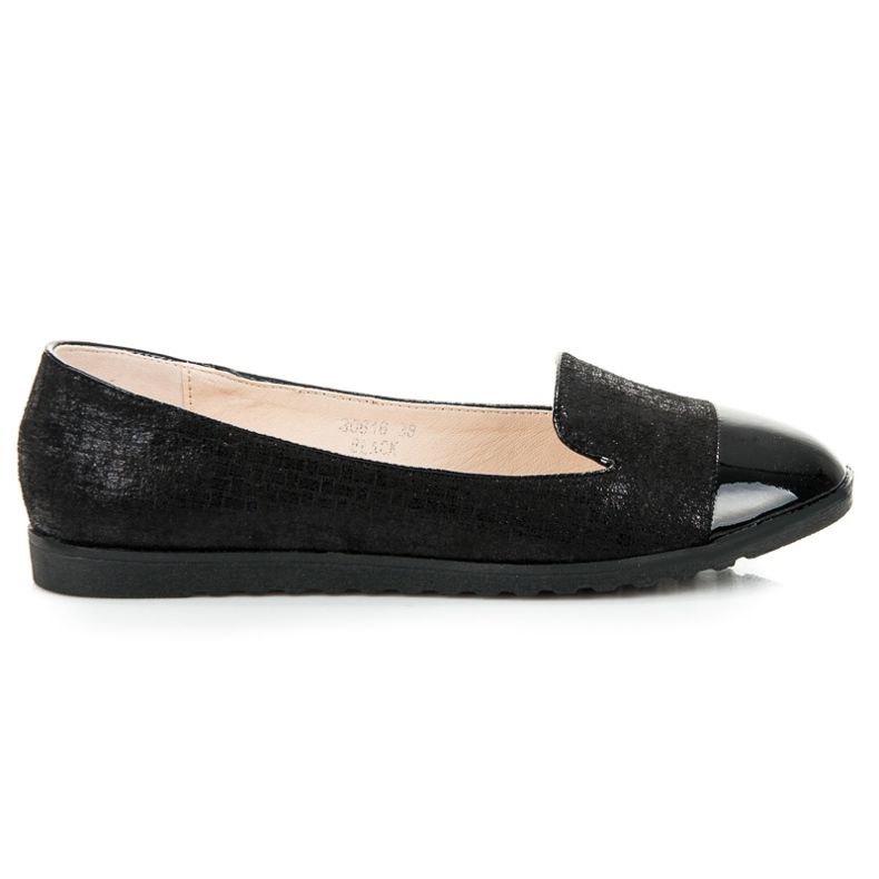 Nio Nio Baleriny z lakierowanym noskiem czarne