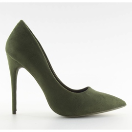 Czółenka na szpilce zamszowe zielone 5101 Green