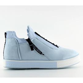 Trampki na koturnie niebieskie NB168 blue czarne