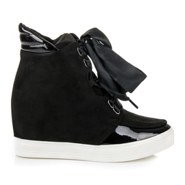 Forever Folie Sneakersy ze wstążką czarne