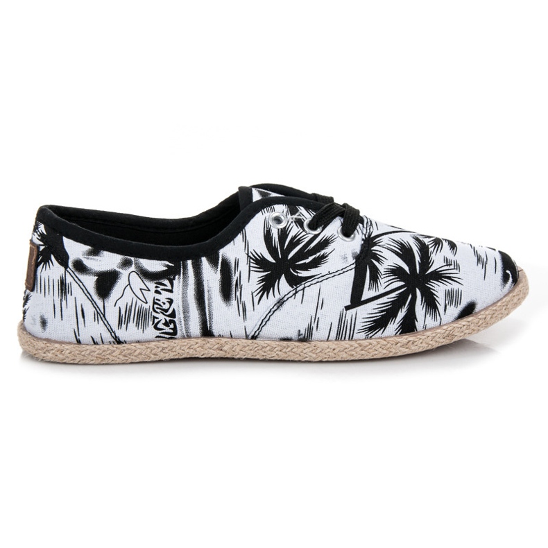 Mckeylor Wiązane trampki BLACK&WHITE białe czarne