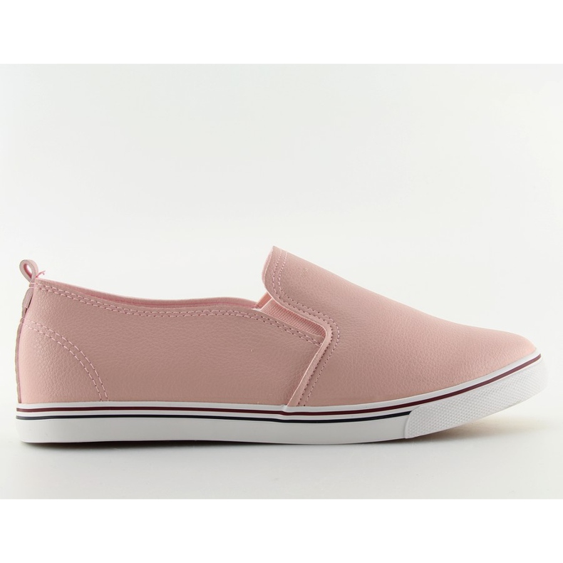 Trampki slip-on licowe różowe xl08p Pink