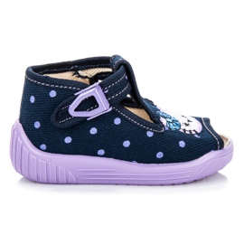 Reweks Kapcie z otwartym noskiem niebieskie