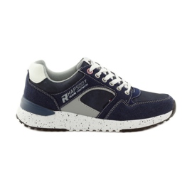 American Club Buty sportowe trampki American 703039 białe granatowe