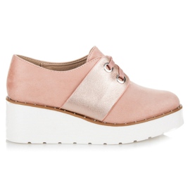 Seastar Wiązane półbuty na platformie różowe